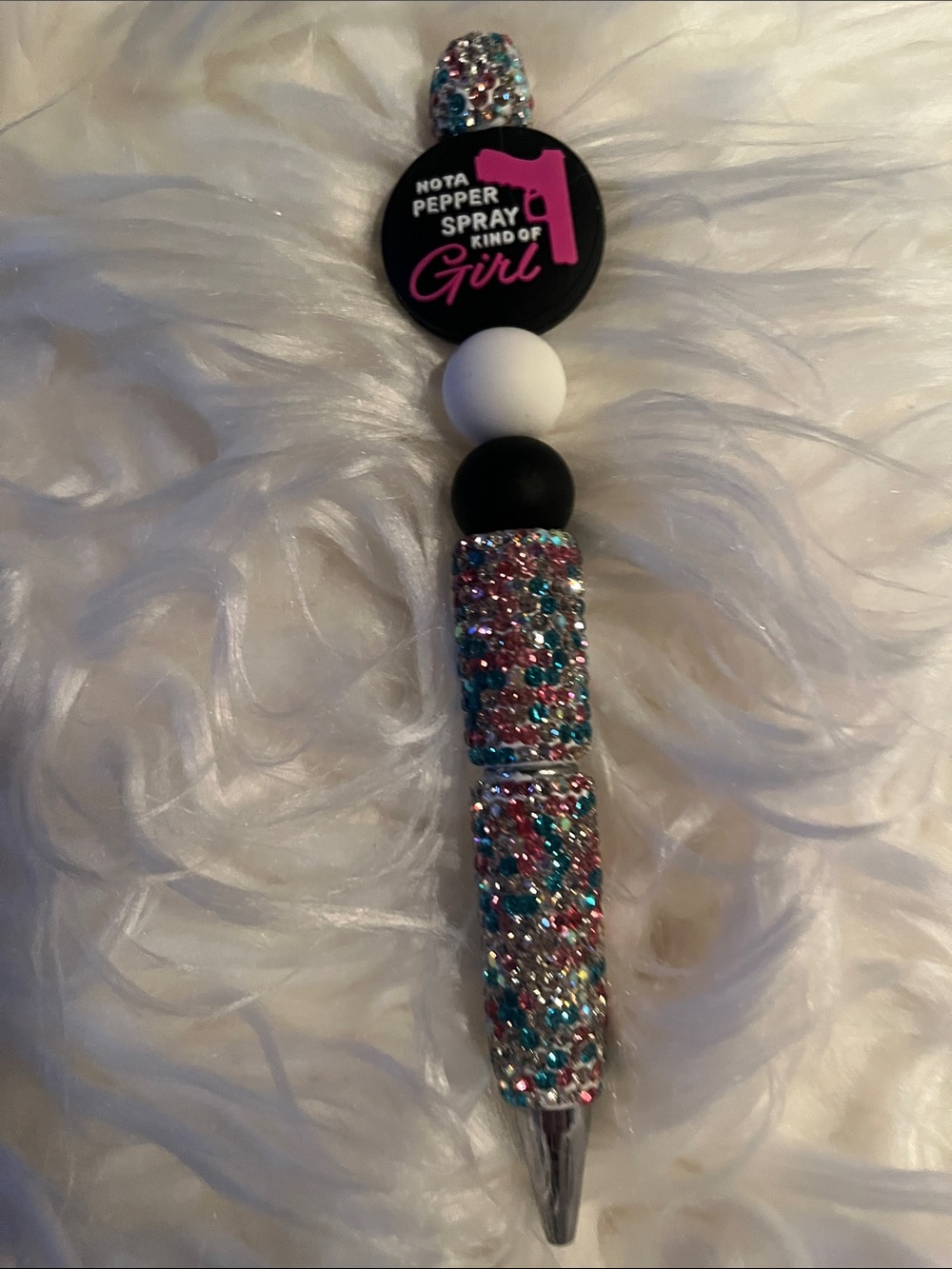 Sparkling Multicolor Pepper Spray Keychain - Not A Pepper Spray Kind Of Girl